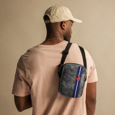 Leather Pride Grunge Stripe Crossbody Bag
